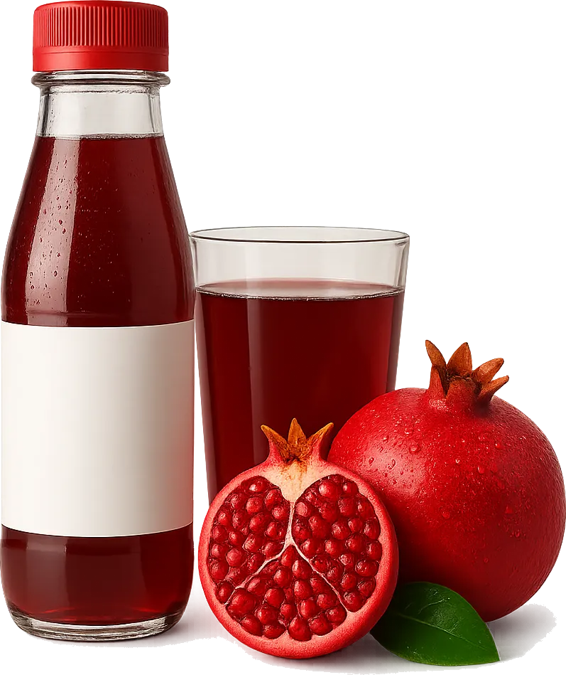 Ρόδι Κρεμαστός — μπουκάλι, ποτήρι και φρούτα